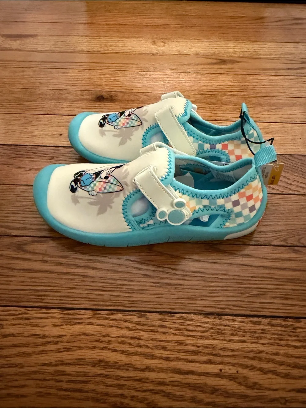 Kids Blue & White Mickey Mouse Surfer Water Shoes
